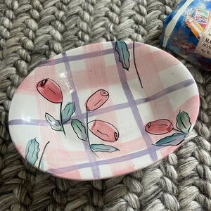 Ceramic Soap Dish with Floral Design